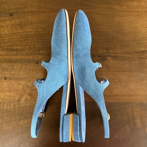 Stuart Weitzman Benni Denim Mary Jane Slingback Ballet Flats Women's Size 7 NEW - Picture 4 of 7